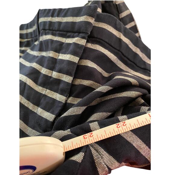 Gap Petite 10P Navy Gray Striped Ankle Pants Stretch Career Casual - Picture 7 of 11